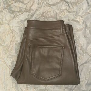 Express Brown Leather Straight Leg Women Jeans